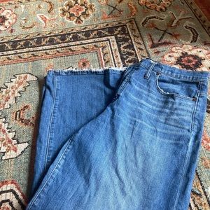 Madewell cropped wide leg blue jeans. Size 32.